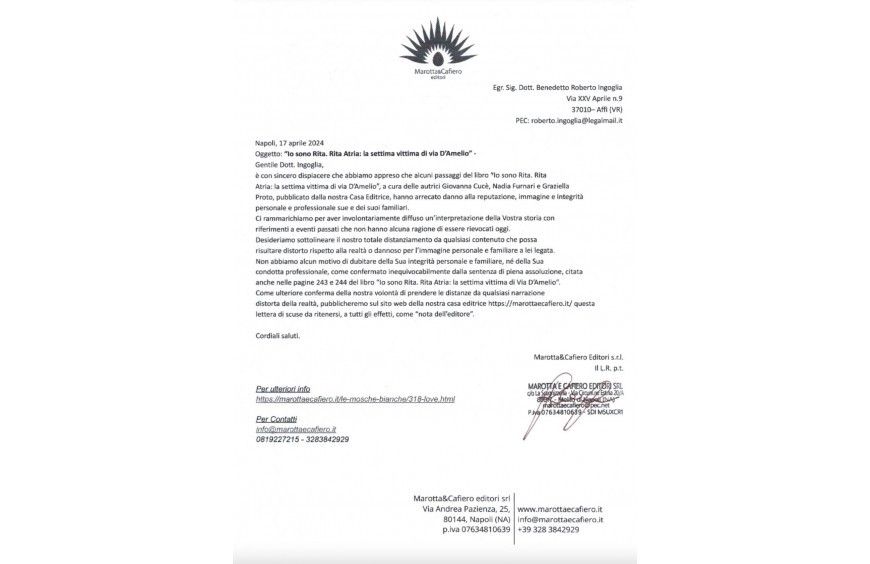 Lettera di scuse